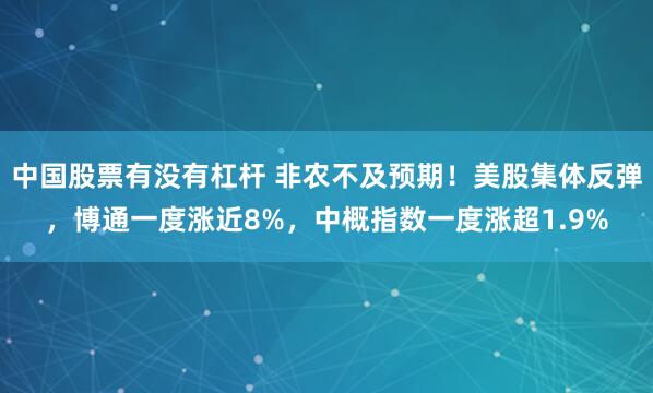 中国股票有没有杠杆 非农不及预期！美股集体反弹，博通一度涨近8%，中概指数一度涨超1.9%